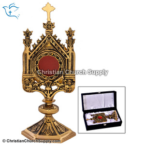 Monstranza Antigua para la Adoración Eucarística |   Monstranza gótica de latón – Export Corporation - Product Image 2