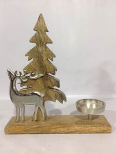 Decoraciones navideñas tradicionales de madera y metal para mesas de comedor familiares, celebraciones navideñas - Product Image 2