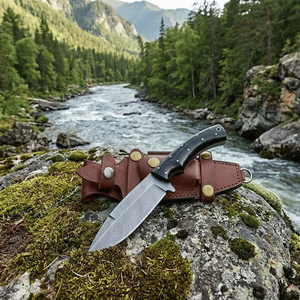 High Quality Damascus Steel Outdoor Hunting/<b>Camping</b>/Skinning Knife Straight Bulk Supply Custom Options for USA/Europe Wholesale - Product Image 1