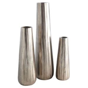 Modern Ring Sculpture Contemporary Silver Textured Metal Tabletop Ornament for Living Room Office and Home Decoration - Product Image 3