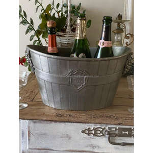 Champagne Decor Farmhouse <b>Beverage</b> <b>Tub</b> Multifunction Design Handmade Cast Aluminium Wine Cooler Sustainable <b>Ice</b> <b>Bucket</b> With Logo - Product Image 6