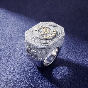 Hip hop custom made 14kt gold lab diamond letter engraved <b>ring</b> for <b>men</b> d vvs top quality stones - Product Image 1