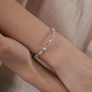 Moissanite Tennis Bracelet Sterling Silver Multi Shape Sparkling Statement Bridal Anniversary <b>Gift</b> - Product Image 2