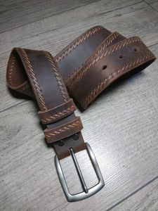 Compre en Línea Cinturones de Cuero Genuino para Hombre, Accesorios, Cinturones con Hebilla de Diseño Personalizado, Cinturón Casual Resistente y Duradero para Regalo - Product Image 2