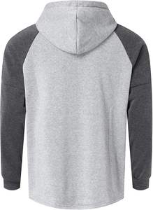 Sudadera con Capucha Unisex Gris Oscuro, Manga Raglán, Estilo Casual, Poliéster/Algodón, Peso Medio, Diseño Sólido 2 en 1 - Product Image 1