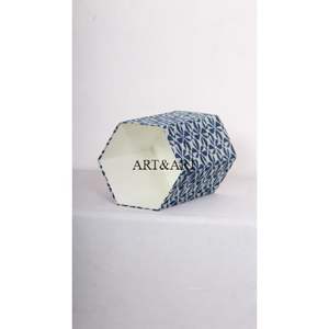 Cesto de Basura de Madera con Diseño Geométrico Ecológico Hecho a Mano, con Tapa Enrollable, Tipo Abierto, para el Hogar y la Cocina - Product Image 4