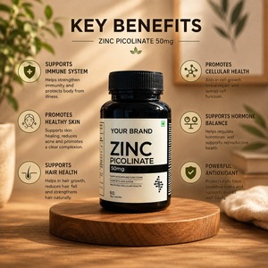 Complément Alimentaire Premium Zinc 50mg en Capsules OEM 60 Capsules Végétales - Product Image 3