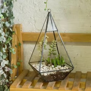 Stylish <b>Frame</b> Glass Metal Terrarium Planter Elegant Indoor <b>Plant</b> Holder Geometric Home Decor - Product Image 1