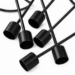 Modern <b>Black</b> <b>Metal</b> <b>Candle</b> <b>Holder</b>, Tall Floor Candlestick <b>Holders</b> for Home Decor & Events - Product Image 3