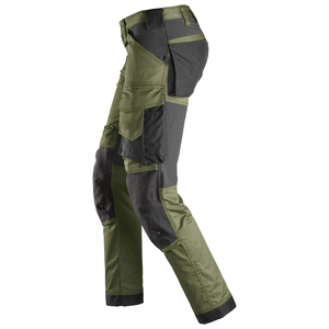 Pantalon de travail pour homme vert olive avec poches cargo, résistant à l'abrasion, en polyester, pantalon utilitaire - Product Image 5