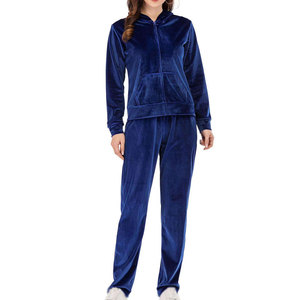 Survêtement à capuche violet pour femme, fermeture éclair intégrale, poches latérales, tenue décontractée d'automne, coupe classique, couleur unie - Product Image 4