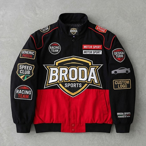 Veste de course unisexe respirante de haute qualité OEM 2026, grande taille, 100 % coton, style streetwear NASCAR, broderie personnalisée - Product Image 1