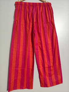 Pantalon palazzo bohème d'été pour femme en coton rose-orange à motifs floraux/animaliers, séchage rapide, écologique, taille haute, coupe large - Product Image 6