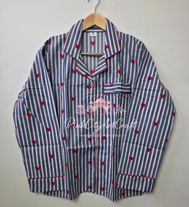 Conjunto de Pijama de Algodón Premium para Mujer, Elegante Camisa de Manga Larga con Cuello de Solapa y Botones, Pantalones Largos a Juego, Verano - Product Image 4