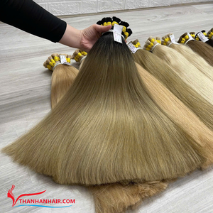 Couleur vietnamienne extension de cheveux humains en vrac texture naturelle droite et ondulée super double qualité dessinée prête à expédier - Product Image 6