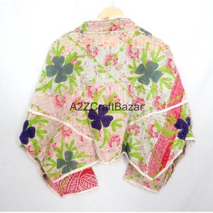 Indian Cotton Hand Block Print Vintage Kantha <b>Jackets</b> <b>Patch</b> Work Pure Cotton Women Winter <b>Jackets</b> - Product Image 6