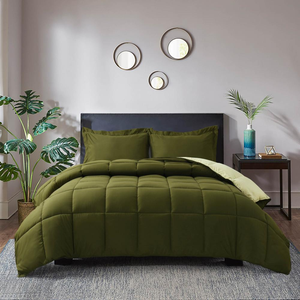 Ensemble de couette en polyester matelassé hypoallergénique antibactérien vert, lavable en machine, marque personnalisée, couette automne-hiver - Product Image 6