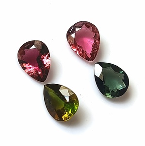 5.60 Carat Total Natural Pastel Multi-Color Mozambique Tourmaline Set 4-Piece Loose <b>7</b>×9 mm Pear Cut Calibrated Gemstones - Product Image 3