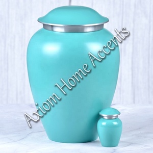 Urna de cremación de aluminio moderna con artesanía detallada Un hermoso recuerdo conmemorativo de Axiom Home Accents - Product Image 6