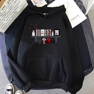 เสื้อฮู้ดผู้หญิงลาย Four Horsemen Devil's Night เสื้อฮู้ดสไตล์ฮาราจูกุสำหรับผู้หญิงและผู้ชาย เสื้อผ้าฤดูใบไม้ร่วงและฤดูหนาว สไตล์สวยงาม รับสกรีนโลโก้ - Product Image 1