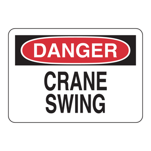 Panneau d'avertissement de danger pour grue Brady - Panneau d'avertissement haute visibilité pour zones de grue, intérieur/extérieur - Product Image 1