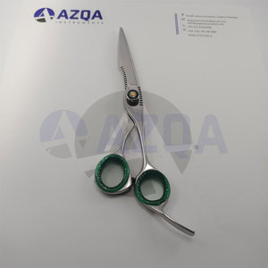 Ciseaux de coiffure professionnels en acier inoxydable de haute qualité avec lame fantaisie, vis réglable, anneau de maintien en silicone pour les doigts - Product Image 3