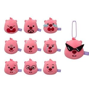 Loopy Key Chain Cartoon cartoon gift for kids and adults soft toy beaver giftable charm 3D <b>keyring</b> handmade gift cartoon plushie - Product Image 3