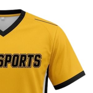 Maillot de lacrosse jaune unisexe en polyester, coupe athlétique, vêtements de sport, tenue d'équipe pour les matchs - Product Image 3