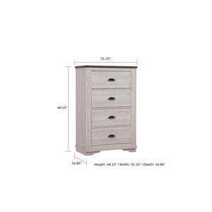 Comodino Contemporaneo Rustico in Legno Grigio Gesso con Quattro Cassetti, 1 Pezzo, Mobili Contemporanei - Product Image 5