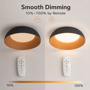 Plafonnier LED moderne avec télécommande, 3 températures de couleur, dimmable, en acrylique et fer, 36W, rond, pour chambre et salon, montage encastré - Product Image 3