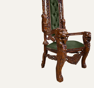 Silla de Trono Clásica de Lujo en Madera de Caoba Sólida y Duradera para Hotel, Sala de Estar o Apartamento - Product Image 4