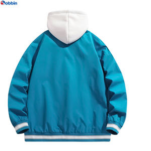 Veste de baseball unisexe BOBBIN INDUSTRIES, style hip-hop, à capuche, coupe-vent, chaude, pour l'automne/hiver, avec logo personnalisé - Product Image 4