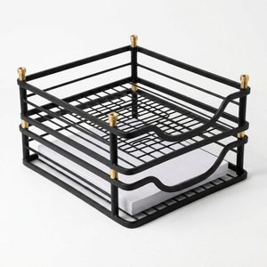 Vassoio Portadocumenti in Ferro Artigianale 34 cm Nero Ottone, Vassoio Impilabile <span class=keywords><strong>Arka</strong></span> per Arredamento Casa, Hotel, Matrimoni, Tavoli - Product Image 3