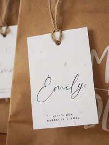 Wholesale Handmade Paper Brand Labels for Clothing and Gift Twine Customized Printed with Logo Hangtags Accessories and Gift Use - Product Image 4