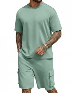 Ensemble de shorts d'été pour hommes, taille plus, broderie thermique, logo personnalisé imprimé, haute qualité, respirant, séchage rapide - Product Image 1