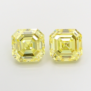 เพชร CVD สีเหลืองสดใสทรง Asscher ขนาด 3.01 กะรัต ความสะอาดระดับ VVS2 ได้รับการรับรองจาก IGI เพชรเม็ดเดี่ยวสำหรับทำเครื่องประดับ - Product Image 1