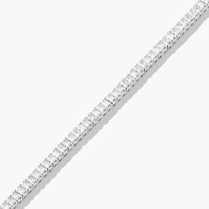 Bracelet tennis classique en argent 925, diamants taille baguette sertis en canal, design géométrique, unisexe, pour usage quotidien - Product Image 2