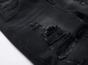 Men High Street French Terry 100% Cotton Plus Size Breathable Mid Waist Custom Printed Painted Distressed Shorts - Product Image 5