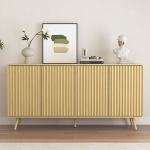Credenza Lunga a 4 Ante in Legno, Mobile Buffet, Consolle, Bar per Caffè, per Soggiorno e Stoccaggio - Product Image 1