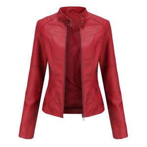 Chaqueta de Cuero para Mujer, Última Moda, Estilo Urbano, Transpirable, Estampada, Acolchada - Product Image 1