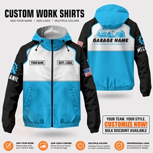 Chaqueta de Trabajo Personalizada para Hombre, Manga Larga, Resistente al Viento, Poliéster, Uniforme de Mecánico de Garaje, Impresión por Sublimación, Todas las Temporadas - Product Image 2