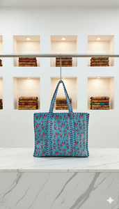 Couette matelassée SkyBlue en velours réversible, style bohème vintage, doublure en toile, fermeture éclair, légère, extra large, tendance - Product Image 3