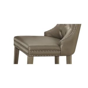 Set di 2 sedie da pranzo Kacela in elegante similpelle color champagne con finitura champagne - Product Image 2