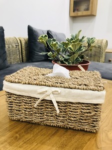 Panier de rangement de luxe à 3 niveaux en bambou tressé naturel, orné de perles et de pompons, durable, écologique, fait main, multi-usage - Product Image 4