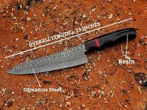 Best Supplier Cooking Handmade Damascus Steel Chef <b>Knife</b> Resin & Wood Handle Right Hand <b>Knife</b> <b>Set</b> Serrated edge chef <b>knife</b> - Product Image 5
