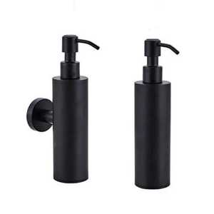 Sleek <b>Brushed</b> Silver Stainless Steel Soap Dispenser Cylindrical Liquid Hand Soap Pump <b>Bottle</b> for Modern Bathroom Kitchen Sink - Product Image 3