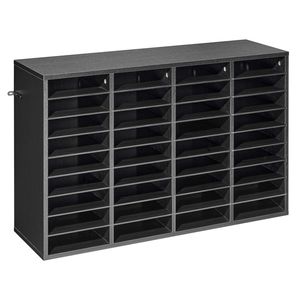 Armadietto Portadocumenti in Legno con 36 Ripiani Rimovibili per Organizzazione Ufficio e Cassette Postali - Product Image 1