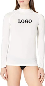 Maillot de bain unisexe à manches longues bleu marine avec logo personnalisé imprimé sur le devant, protection anti-UV, manches longues, 100% polyester respirant - Product Image 6