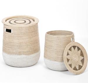 Panier à linge en jonc de mer fait main, organisateur de rangement tissé sur mesure, commande en gros, fournisseur Vietnamien - Product Image 2