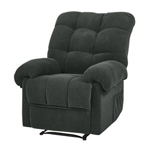 Poltrona Reclinabile Manuale Grigio Scuro con Poggiapiedi Imbottito per Soggiorno, Lettura o Home Theater - Product Image 5